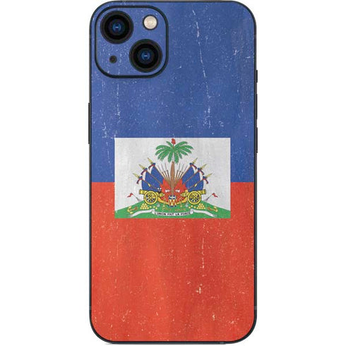 Haiti Flag Distressed iPhone 14 Plus Skin